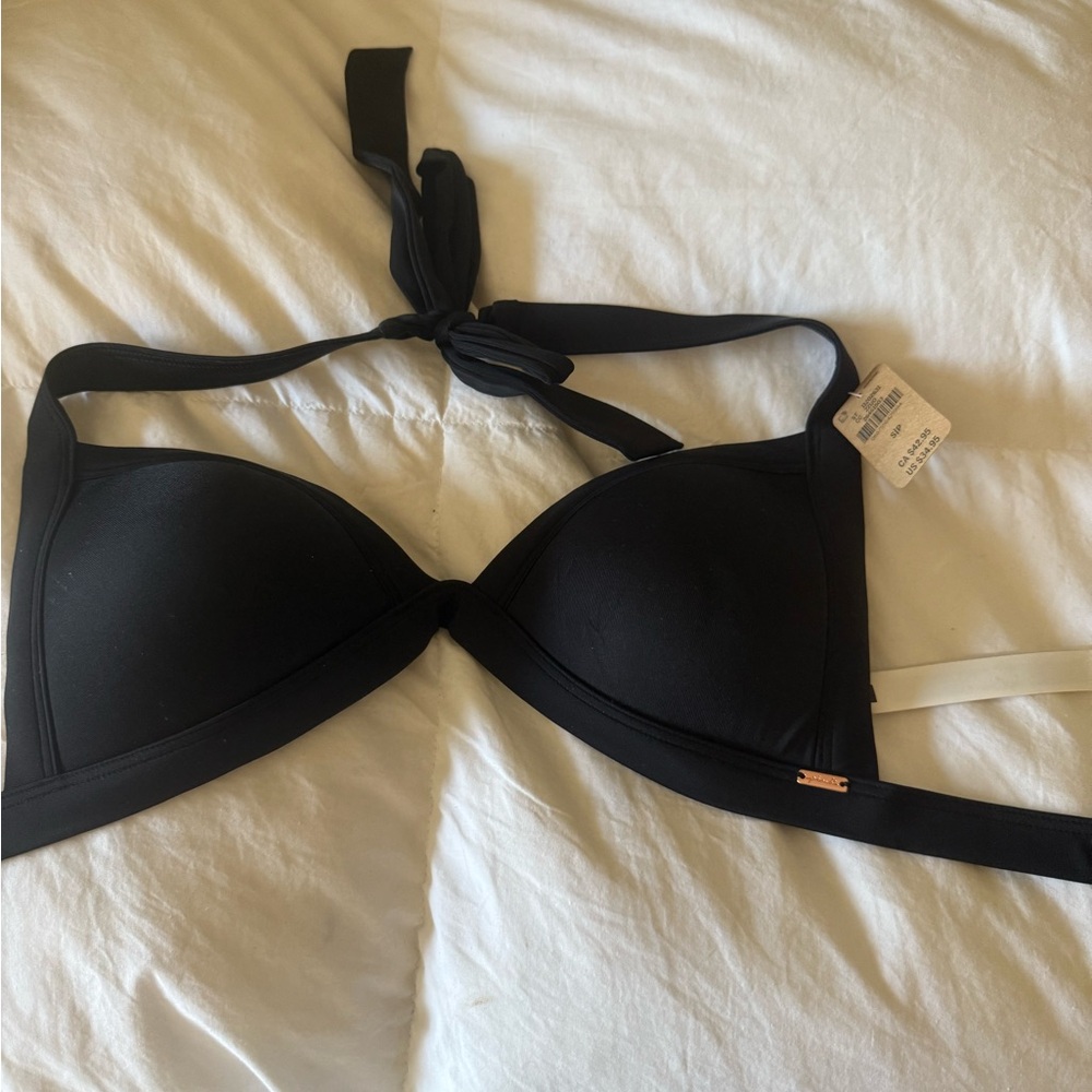 Black Halter Bikini Top